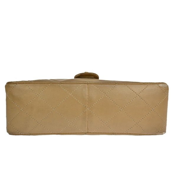 CHANEL CC Mini Matelasse Chain Shoulder Bag Leather Beige GHW Vintage 361RJ241 - Picture 12 of 15